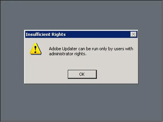 Приложение adobe updater не может быть запущено